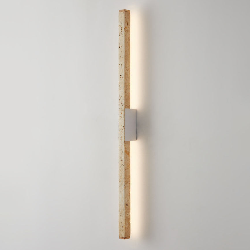 Japanese Wabi-Sabi Travertine Long Strip LED Wall Sconce