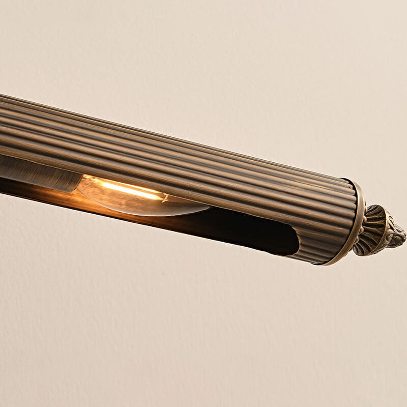French Antique Copper Cylindrical 2-Light Mirror Wall Sconce
