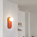 Nordic Minimalist Glass Orange Ring Base 1-Light Wall Sconce