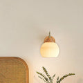Contemporary Nordic Iron Glass Striped Round Log Wall Sconce