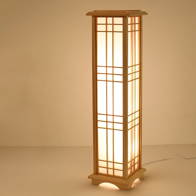 Japanese Natural Wood Floor Lamp
