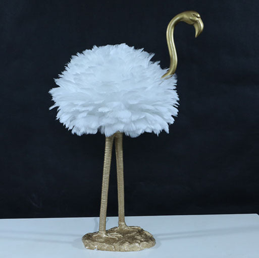 Nordic Goose Feather Metal Flamingo Ball 1-Light Table Lamp
