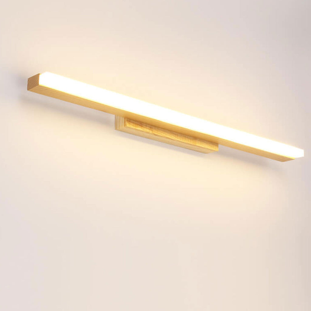Nordic Minimalist Log Strip Vanity Light LED Wall Sconce