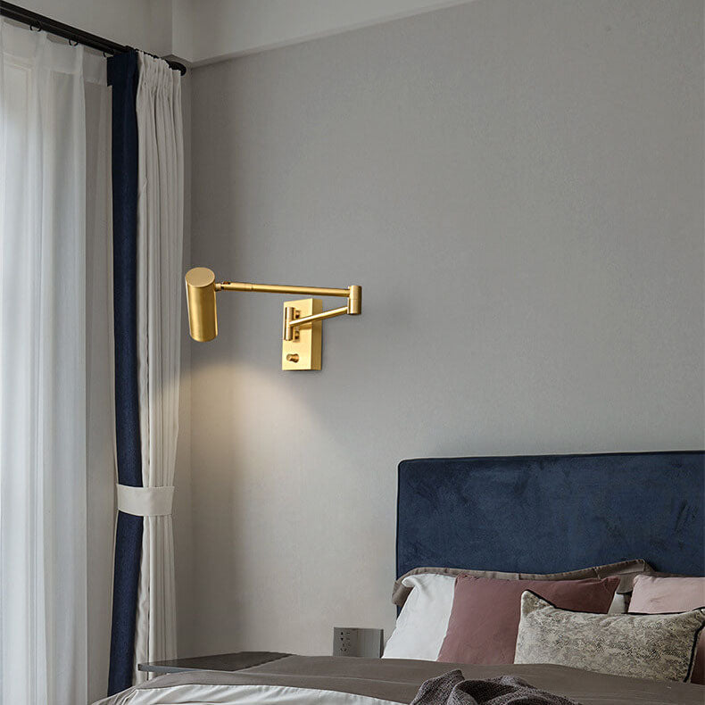 Nordic Luxury Copper Rotatable LED Reading Wall Sconce