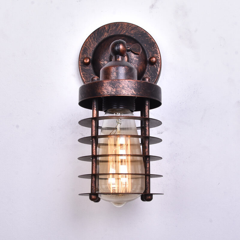 Northern Retro Industrial Wrought Iron 1-Light Wall Sconce