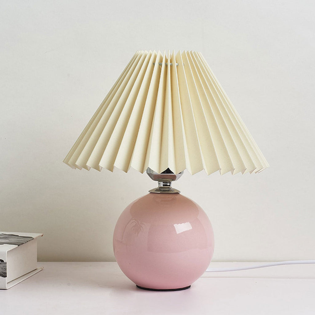 Nordic Minimalist Ceramic Pleated 1-Light Table Lamp