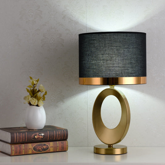 Modern Fabric Ring-Base 1-Light Table Lamp