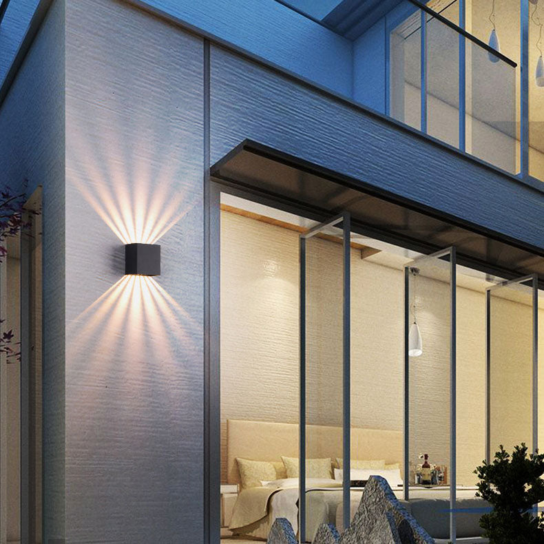 Modern Solid Color Aluminum Square LED Outdoor Wall Light
