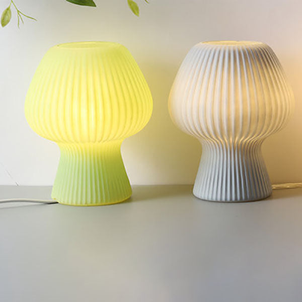 Modern Minimalist Mushroom 1-Light Glass Table Lamp