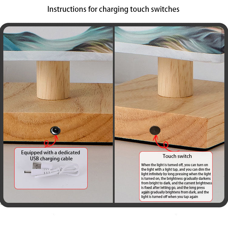 Creative Fabric Square USB LED Table Lamp