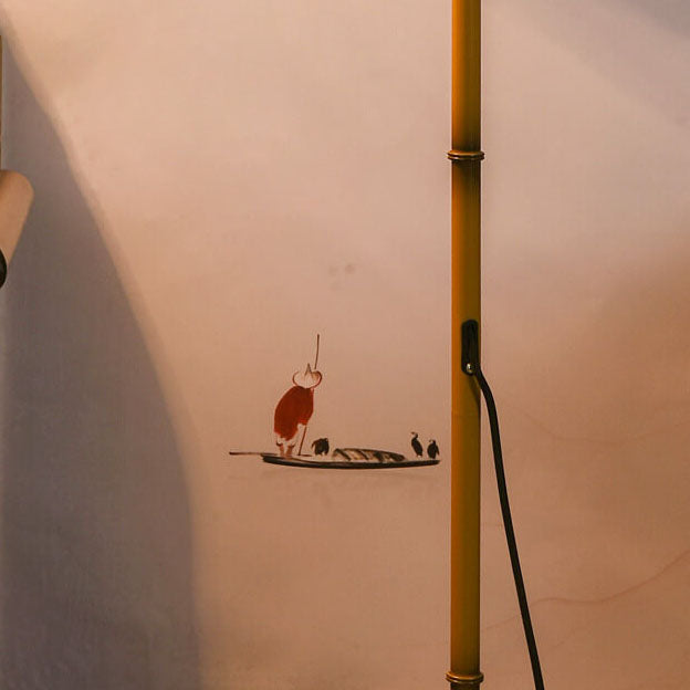 Vintage Beige Floor Lamp