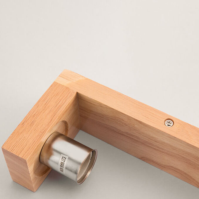 Modern Minimalist Solid Wood Square Glass Column Wall Sconce