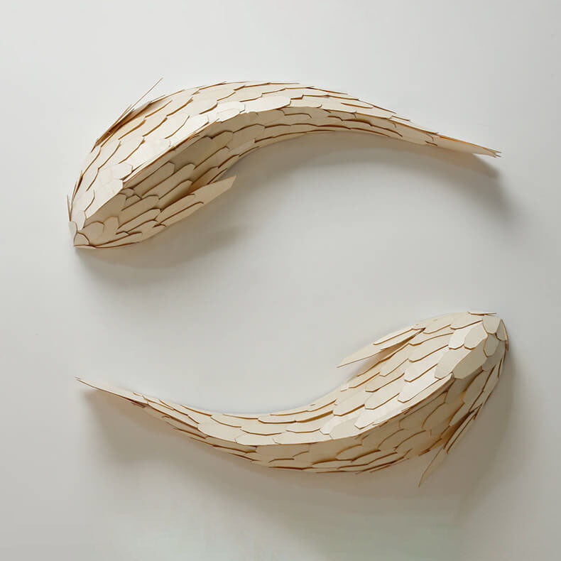 Modern Decorative Carp Linden Wood 2/4-Light Wall Sconce