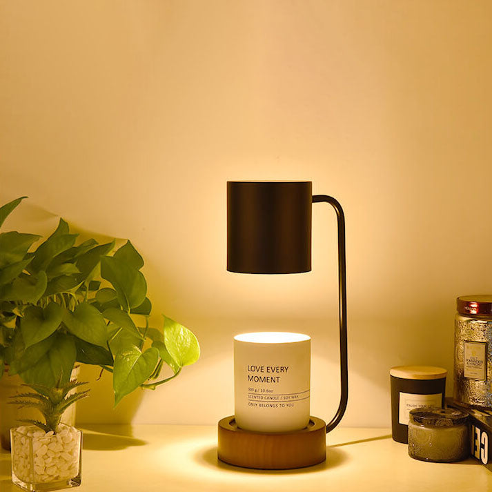 Japanese Minimalist Wood Table Lamp with Timed Table Lamp