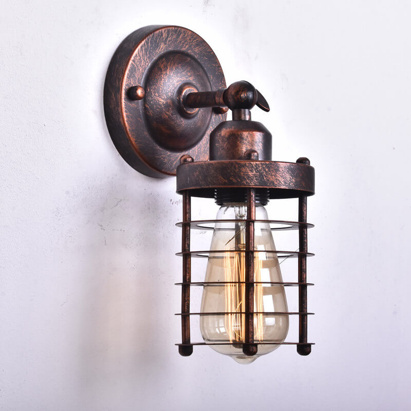 Northern Retro Industrial Wrought Iron 1-Light Wall Sconce