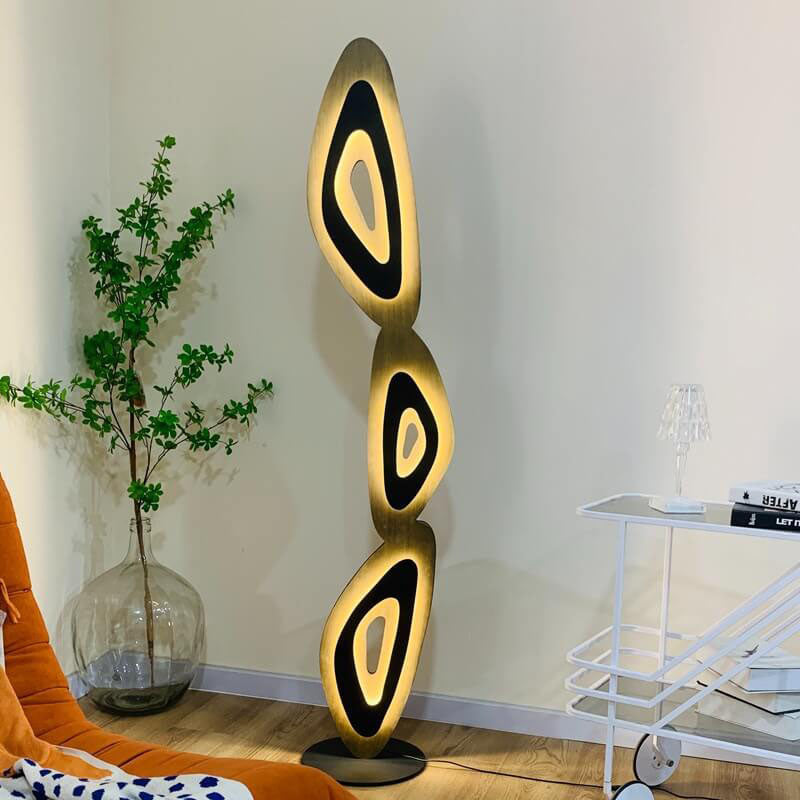 Modern Minimalist Black 3-Light Floor Lamp