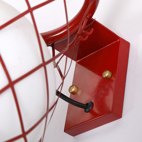Modern Kids Iron Glass Basketball Hoop Wall Sconce