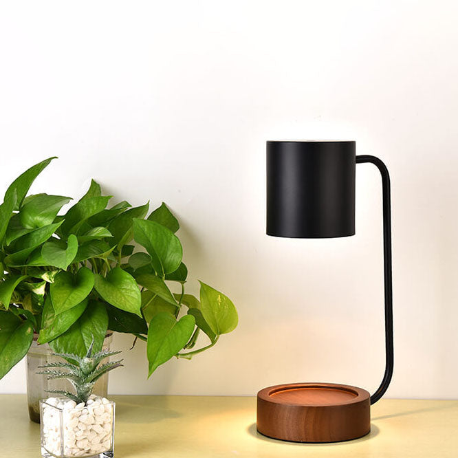 Japanese Minimalist Wood Table Lamp with Timed Table Lamp