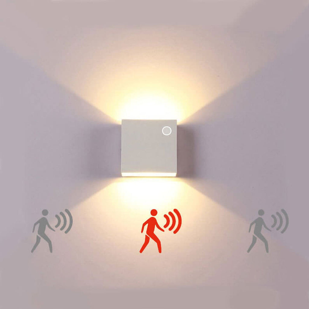 Modern Simple Square LED Body Sensor Wall Sconce