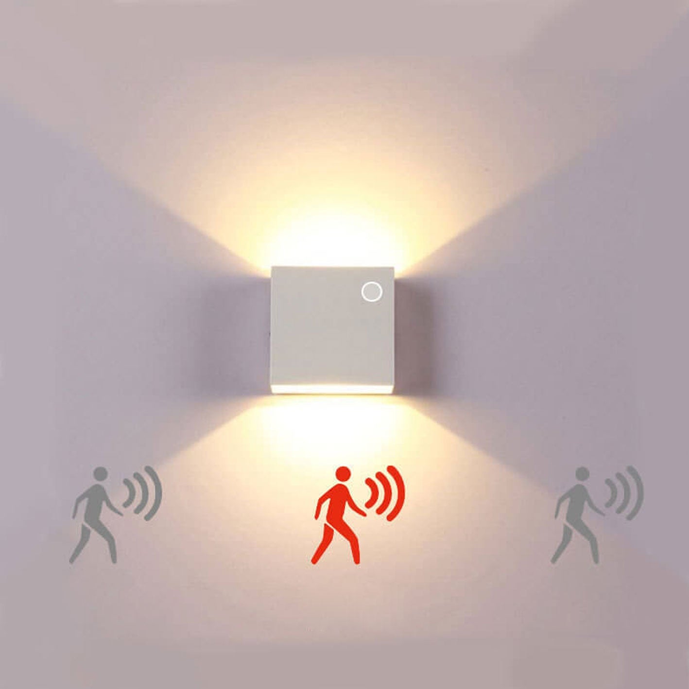 Modern Simple Square LED Body Sensor Wall Sconce