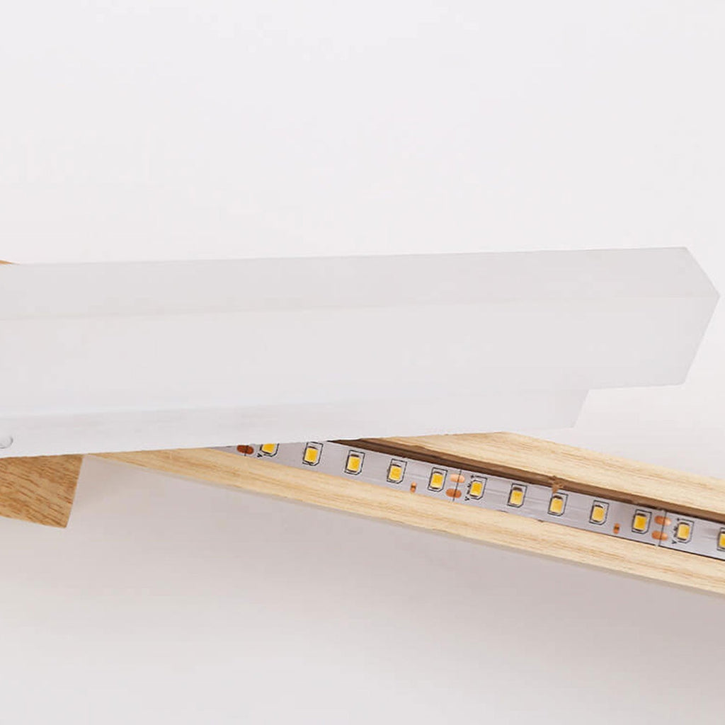 Nordic Minimalist Log Strip Vanity Light LED Wall Sconce
