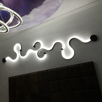 Modern Long Aluminum Snake Shaped Curved Wall Sconce