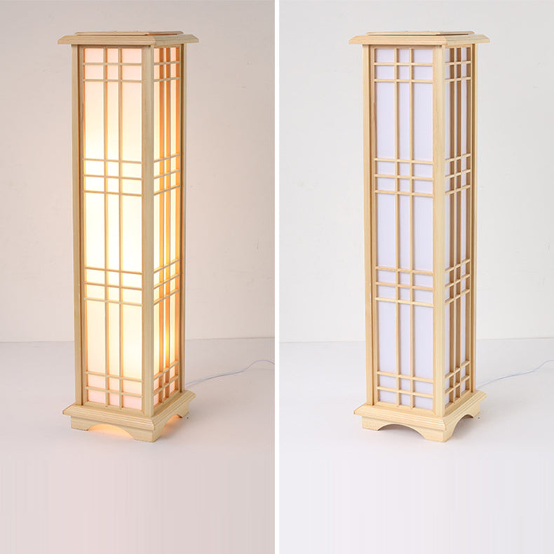 Japanese Natural Wood Floor Lamp