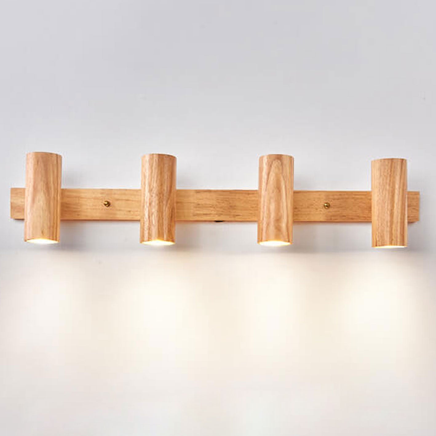 Modern Minimalist Wood Track Spotlight Wall Wall Sconce