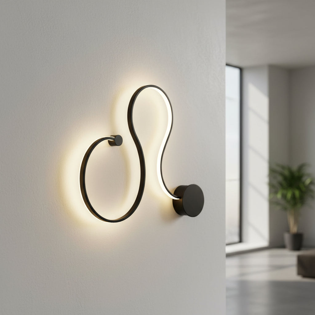 Modern Long Aluminum Snake Shaped Curved Wall Sconce