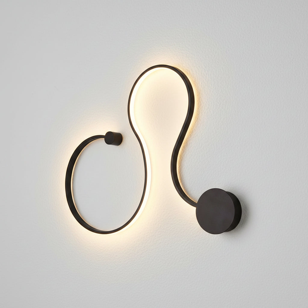 Modern Long Aluminum Snake Shaped Curved Wall Sconce