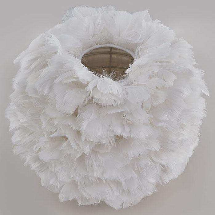 Modern Feather 1-Light Ball-Shaped Table Lamps Table Lamp