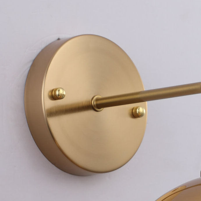 Contemporary Industrial Iron Plated Brass Cone Wall Sconce