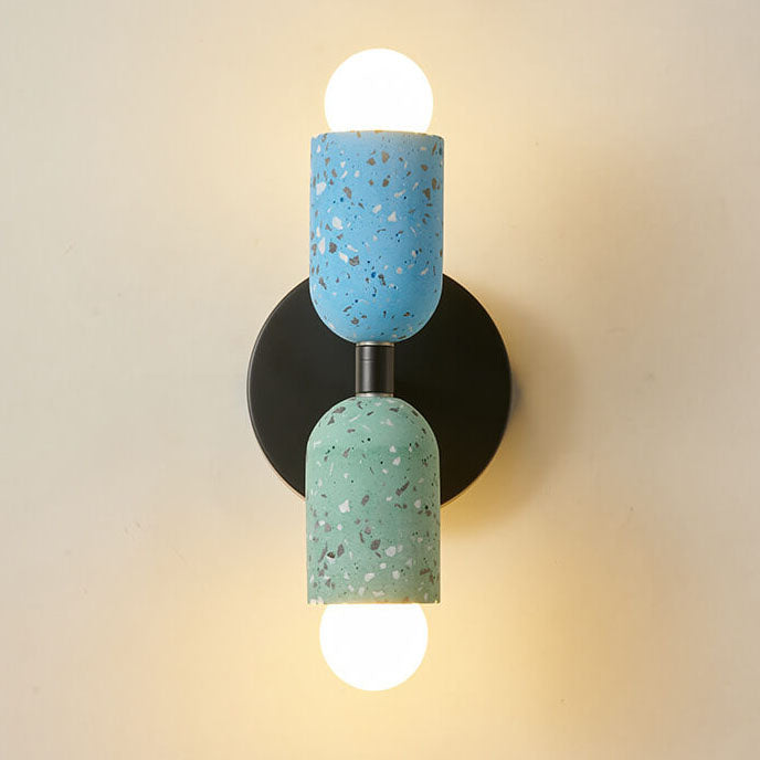 Modern Japanese Wabi-Sabi Iron Cement 2-Light Wall Sconce