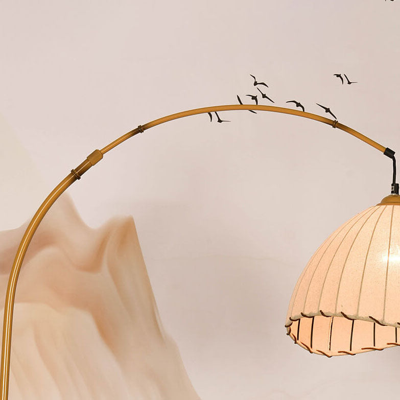 Vintage Beige Floor Lamp