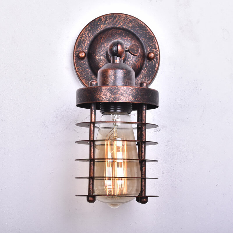 Northern Retro Industrial Wrought Iron 1-Light Wall Sconce