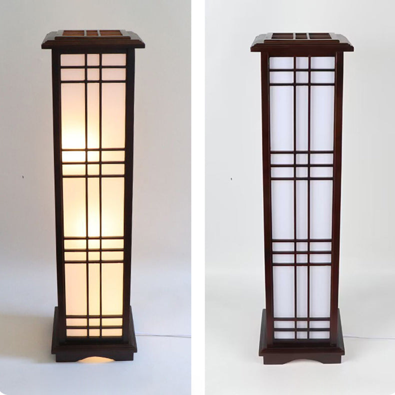Traditional Chinese Walnut Arc Floor Lamp