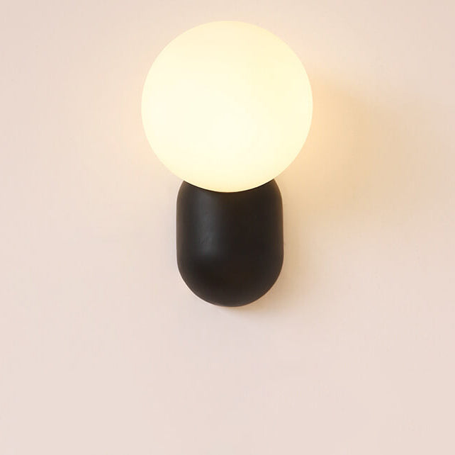 Macaron Cream Style Resin Glass Ball 1-Light Wall Sconce