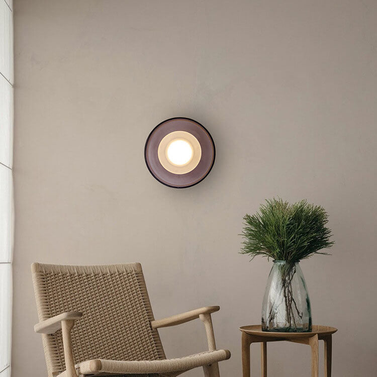 Nordic Vintage Round Hardware Glass LED Wall Sconce