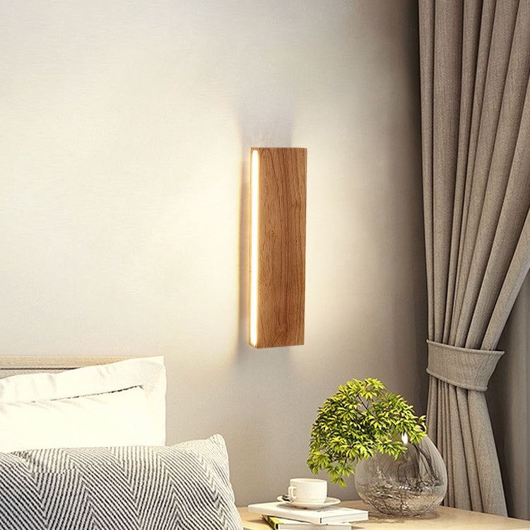 Minimalist Solid Wood LED Strip Wall Sconce Lamp Wall Sconce