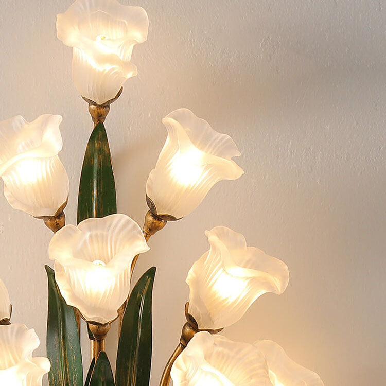 Modern Minimalist Glass Flower 6/10-Light Wall Sconce