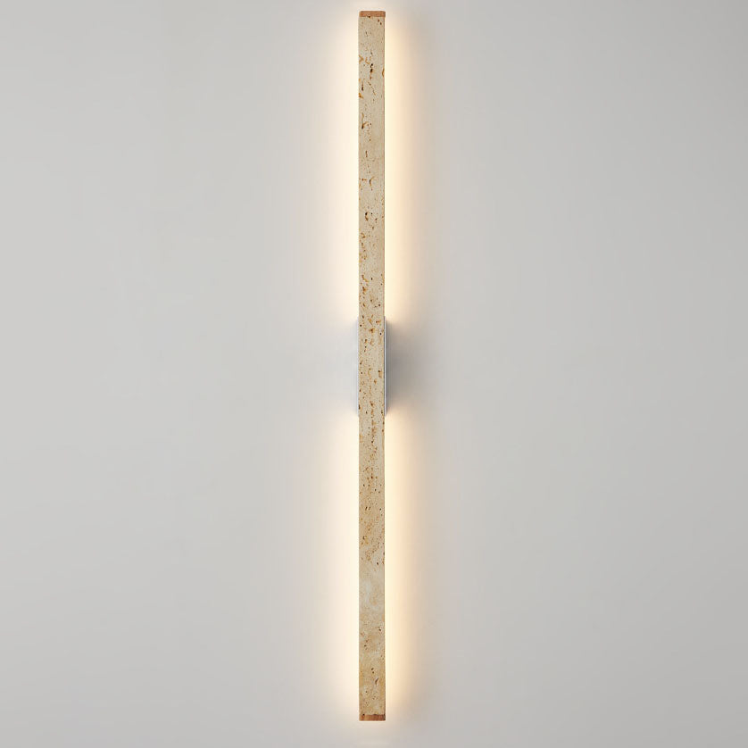Japanese Wabi-Sabi Travertine Long Strip LED Wall Sconce