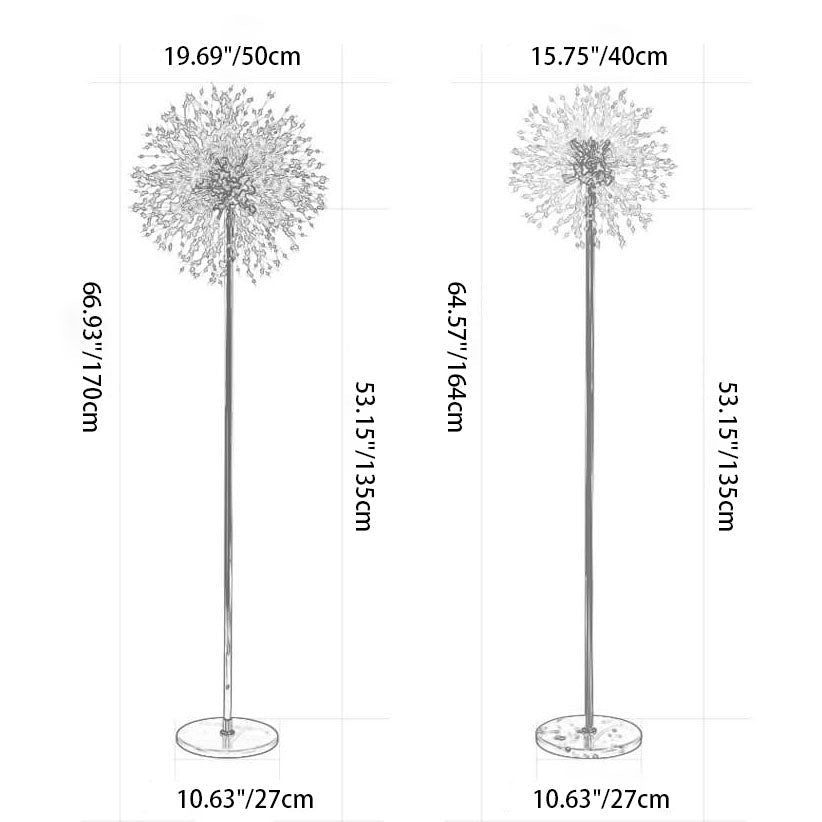 Modern Black 8-Light Floor Lamp