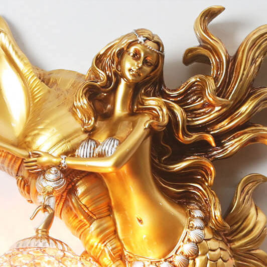 Modern Creative Resin Mermaid Crystal Shade 1-Light Wall Sconce