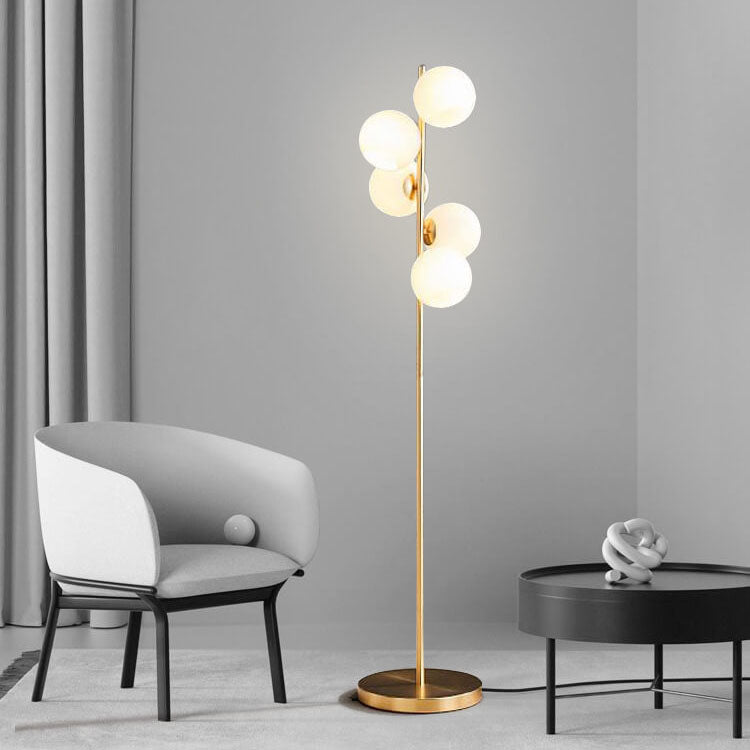 Modern Minimalist White 5-Light Floor Lamp