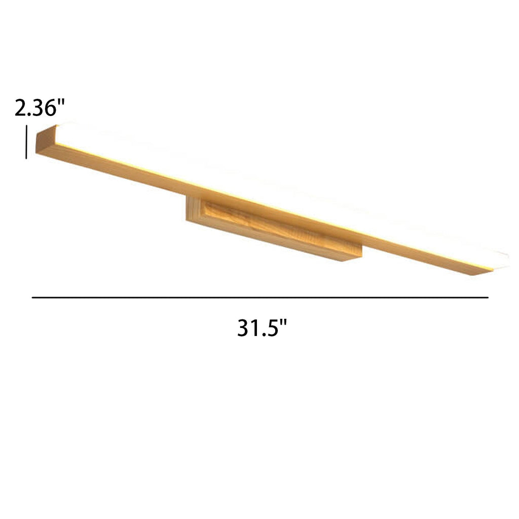 Nordic Minimalist Log Strip Vanity Light LED Wall Sconce