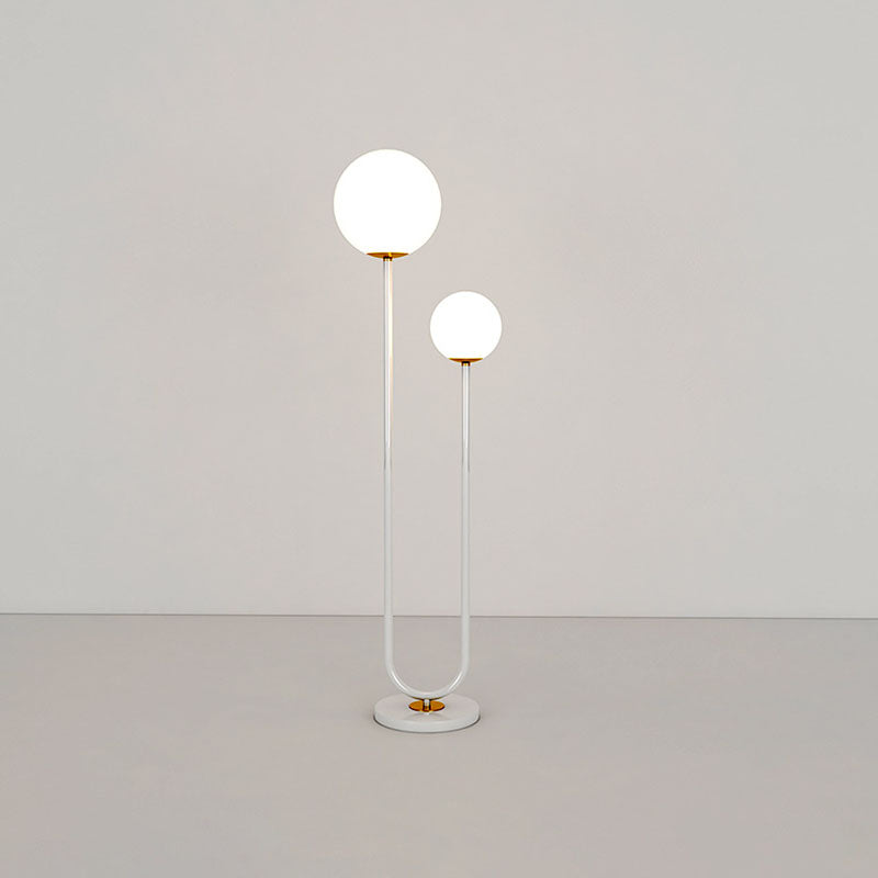 Modern Minimalist White 2-Light Floor Lamp