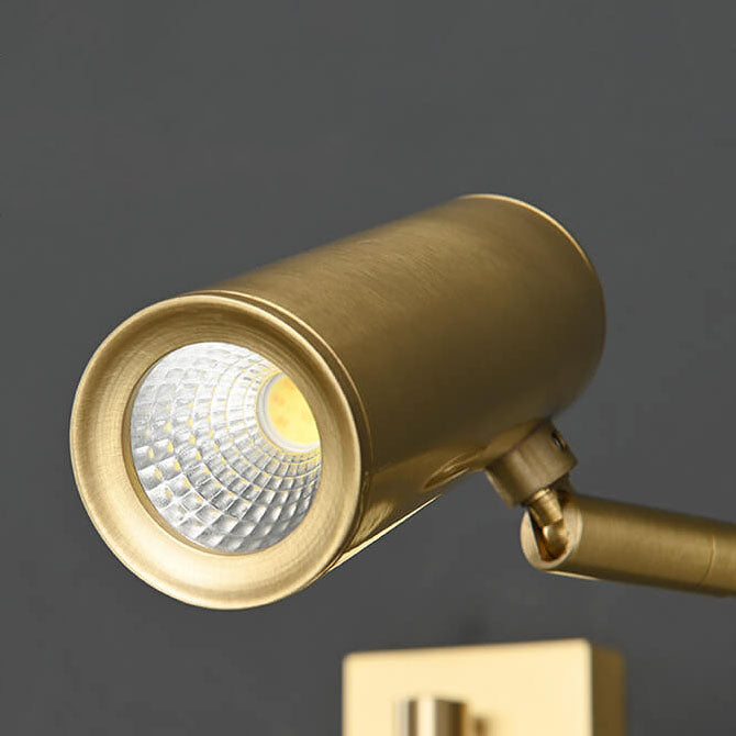 Nordic Luxury Copper Rotatable LED Reading Wall Sconce