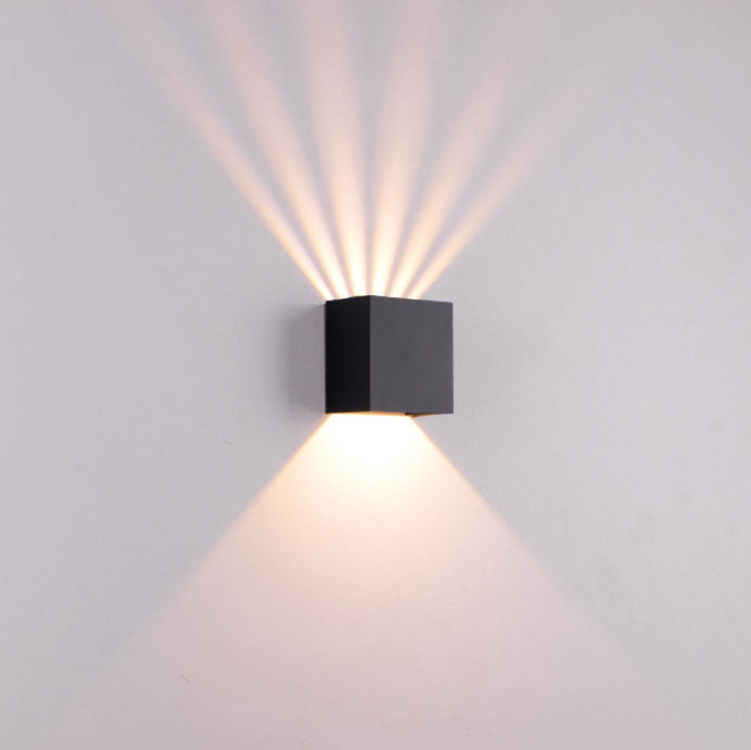 Modern Solid Color Aluminum Square LED Outdoor Wall Light