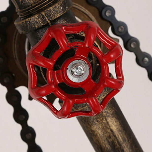 Industrial Iron Gear Plumbing Metal 1-Light Table Lamp