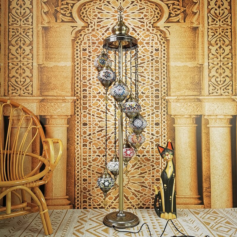 Vintage Multicolor 9-Light Floor Lamp